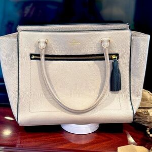Kate Spade Cream Leather Tote Bag